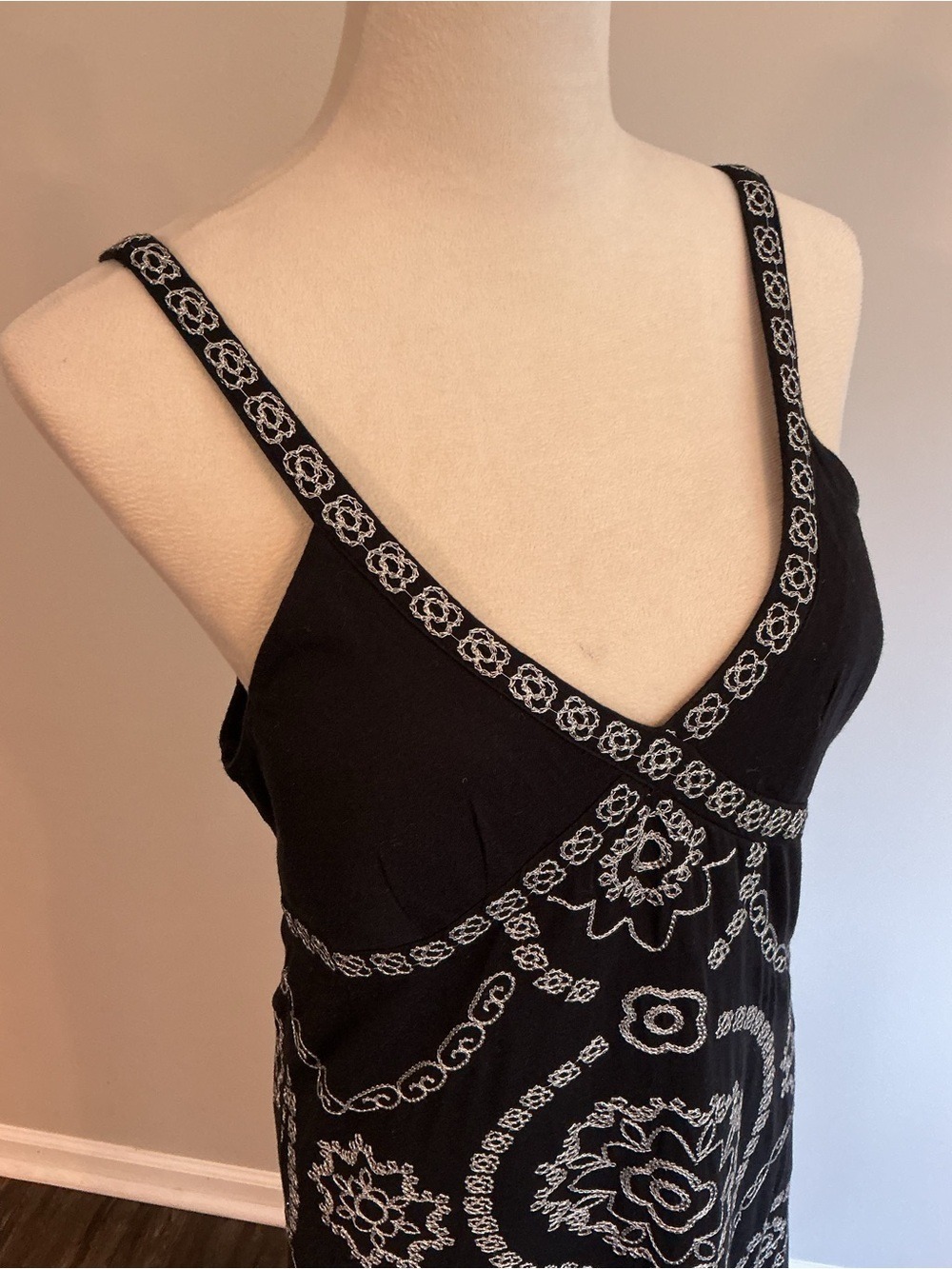 INC International Concepts Black Metallic Embroidered Maxi Dress - Picture 10 of 12